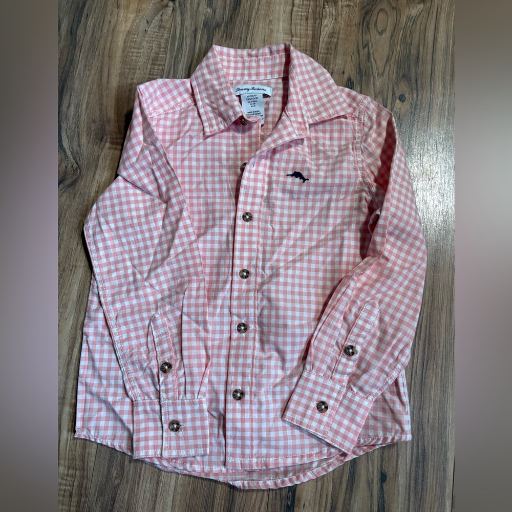 Tommy Bahama Kids Light Pink Plaid Shirt